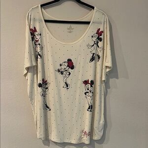Disney Parks Disney Minnie Mouse Polka Dot Women's Top - Cream